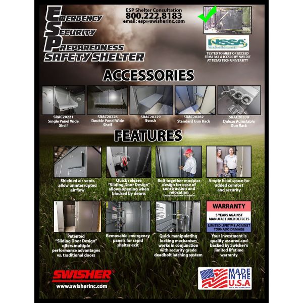 Swisher ESP Safety Shelter- 9 Person Residential Capacity